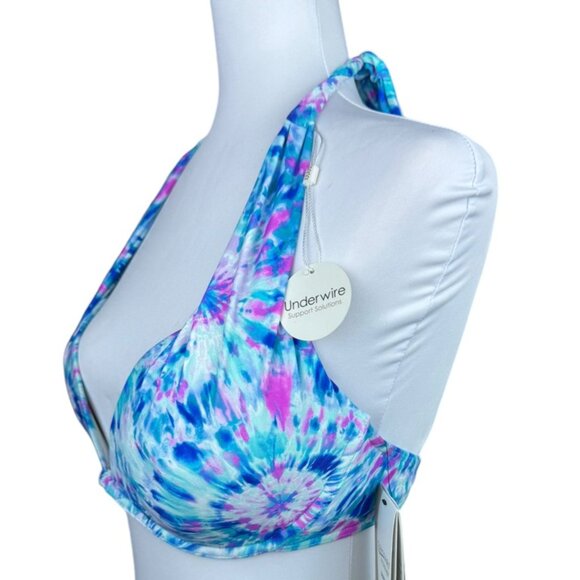 Coco Reef Contours Cameo Tie Dye Halter Top Bikini Top Women's Size 10/3… - Picture 4 of 15